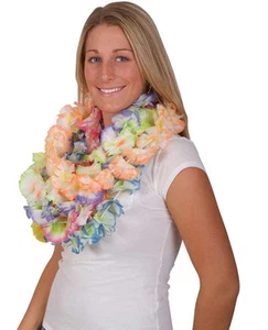 LOT OF 12 HAWAIIAN CARNATION FLOWER LEIS LUAU BEACH PARTY CARNIVALS DECORATION - Picture 1 of 3