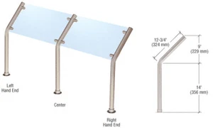 CRL SGS10REBS Stainless 10 Slimline Fixed Glass Sneeze Guard End - Picture 1 of 5