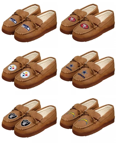 NFL/ MLB Team Logo Warm Winter Moccasin Slippers-Pick your team Cover