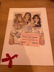 Emerson Lake & Palmer ELP Programm und Ticket 1972 - Bild 1 von 3