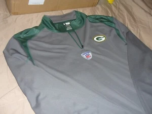 Green Bay Packers TX3 COOL FIT Long Sleeve Zip NFL Team Emb Logo Green/Gray NWT. - Picture 1 of 8