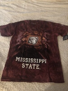 🙂 Mississipi State Bulldogs Baloncesto Roja Tie Dye Camisa Hombre Mediana Nueva - Imagen 1 de 2