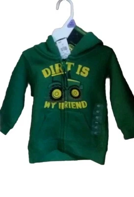 NUEVO CON ETIQUETAS John Deere Niños DIRT IS MY FRIEND Sudadera con Capucha Cremallera 2T ¡Gran Regalo! Foto 1 de 4