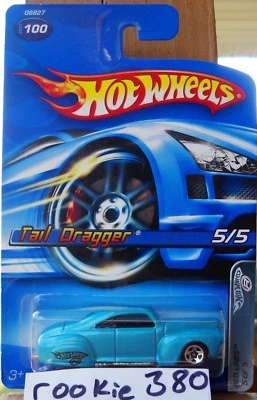 2005 Hot Wheels RED LINES #100 ∞ TAIL DRAGGER ∞ MF LT BLUE KMART EXCLUSIVE - Image 1 of 4