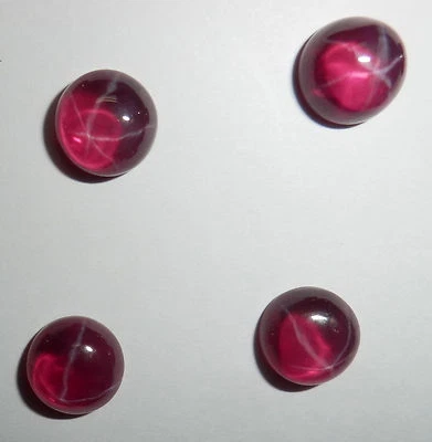 Transparent Star Ruby Round 9x9 mm Cabochon 6 Rayed lab-created Stone 10 pcs Lot - Image 1 of 4