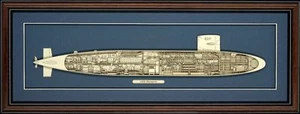Holzausbruch Modell des U-Bootes USS Stör (SSN-637) - Made in USA - Bild 1 von 1