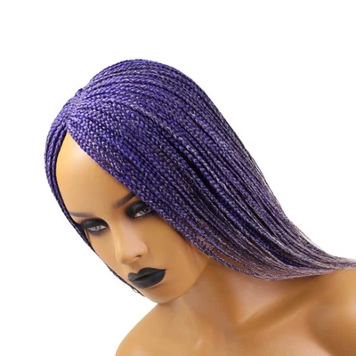 Peluca trenzada de longitud media para mujer 14 pulgadas trenzas hechas a mano pelucas caja peluca trenzada Foto 1 de 4