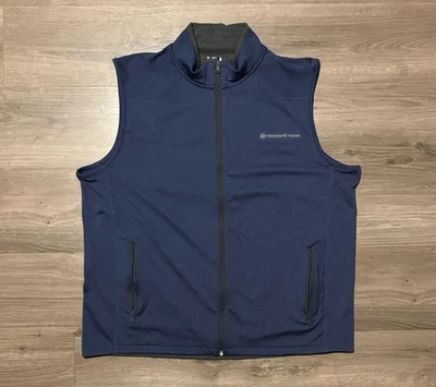 Chaleco de oveja Vineyard Vines On-The-Go para hombre XL azul cremallera completa rendimiento OTG Foto 1 de 4