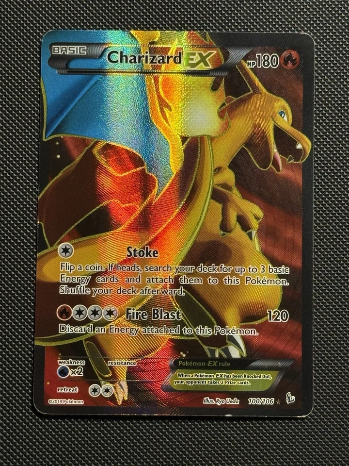 Charizard EX - 100/106 - Full Art Ultra Rare PL/MP, English Pokemon FlashFire - Image 1 of 2