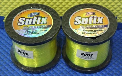 Carrete Sufix Superior 1LB Alta Visibilidad Amarillo Mono Línea de Pesca 644- ELIGE EL PESO DE LA LÍNEA Foto 1 de 2