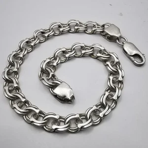 925 Sterling Silver Byzantine Chain Bracelet - Unisex Heavy - Solid Stamped Gift - Picture 1 of 8