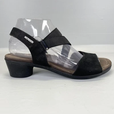 Sandalias Mephisto para mujer talla 39 negras con tiras y tacón bloque Air-Relax Foto 1 de 4
