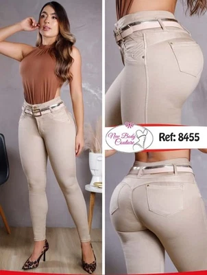 Jeans ajustados colombianos Bon Bon Up levantador de glúteos cintura alta moda push up 8455 - Imagen 1 de 4