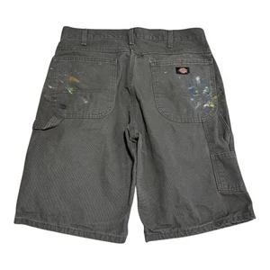 Pantalones Cortos de Trabajo Dickies 100% Algodón Pintura Salpicados Verde Oliva Para Hombre’s 34 - Imagen 1 de 5