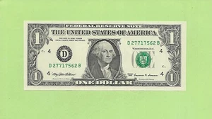 1999 ..UNCIRC $1 D 2771 7562 B .... 1999 $1 D-B NICE NOTE FRN - Picture 1 of 2