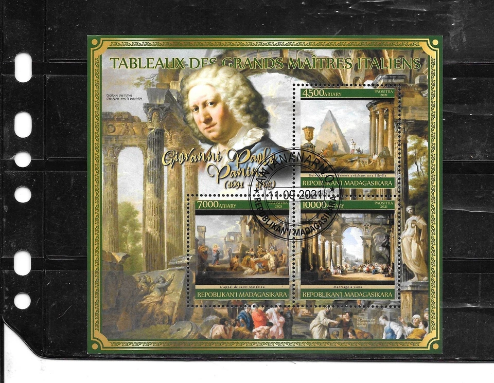 MADAGASCAR 2021 ARTE ITALIANO PANINI HOJA DE RECUERDO CTO USADO NUEVOS SELLOS RECIENTES Foto 1 de 1