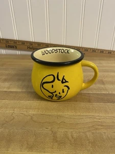 Taza/taza ovalada Woodstock de segunda mano a cuadros amarillos fotos - Imagen 1 de 10