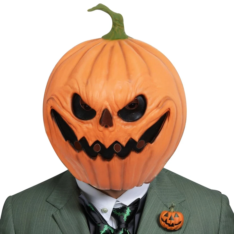 Máscara de calabaza de miedo de Halloween Mascarada Cosplay Disfraz Accesorios Látex Pumpki Foto 1 de 4