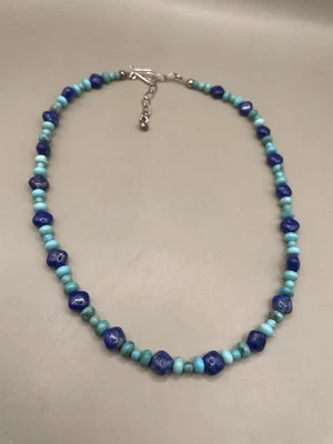 Jay King DTR Mine Finds Signed Lapis Turquoise Beaded 18.5-21” Collar Necklace - Image 1 of 4