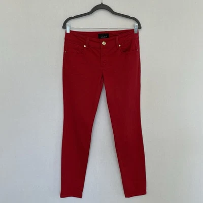 Pantalones de mezclilla ajustados rojos con logotipo de estrás BABY PHAT talla 9 para jóvenes Foto 1 de 4
