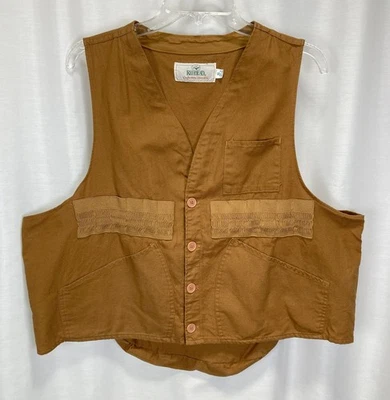 Vintage 60s 70s Redhead Game Hunting Vest Size XL Brown Canvas Pockets - Image 1 of 4