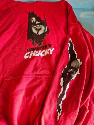 Chucky Child's Play Película de Terror Sudadera con Capucha Roja Halloween Pullover Sudadera Usada en Excelente Condición Foto 1 de 4