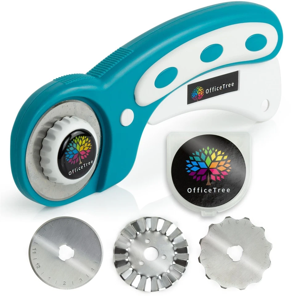 Rollschneider + 3 Klingen Ø 45mm Rollmesser Cutter Patchwork Rotary Bastelmesser - Bild 1 von 4