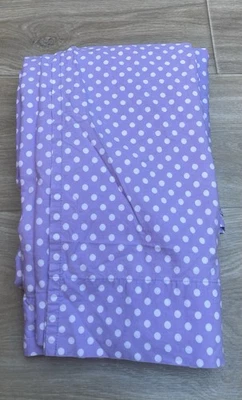 Sábana plana doble Pottery Barn Kids púrpura lunares XL orgánica 100 % algodón Foto 1 de 4