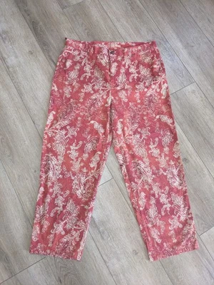 Pantalones para mujer Lauren Ralph Lauren 16W estampado cachemir corto capri naranja rojo Foto 1 de 4