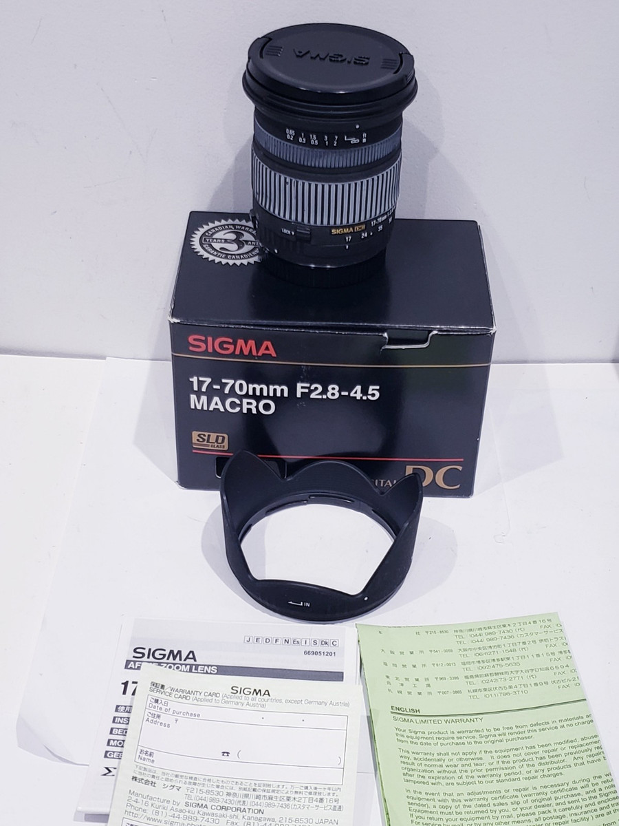 Sigma DC Camera Lenses 17-70mm Focal f/2.8-4.5 Maximum Sigma DC Camera Lenses 17-70mm Focal f/2.8-4.5 Maximum