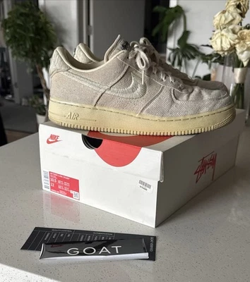 Nike Air Force 1 Low x Stussy Fossil Hemp para hombre 10,5 CZ9084-200 + Caja CABRA Hype Foto 1 de 4