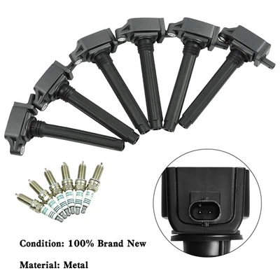 6pcs Ignition Coil +Spark Plug UF648 Per Dodge Chrysler Ram Jeep 3.6L S1 L3 - Immagine 1 di 4