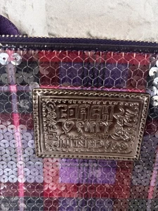 Borsa a tracolla con paillettes papavero viola y2k - Foto 1 di 8