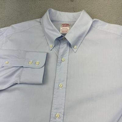 Brooks Brothers Shirt Mens 17-34 Light Blue Madison Egyptian Cotton Made in USA - Image 1 of 4