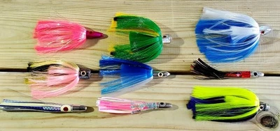 Lote de (9) señuelos de arrastre - sin usar - Mahi / Wahoo / Atún / Kingfish / Pez vela Foto 1 de 4