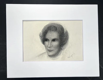 "De colección Grafito Lápiz Boceto Mujer Retrato 10x8"" Arte Dibujo Posguerra Abigail" Foto 1 de 4