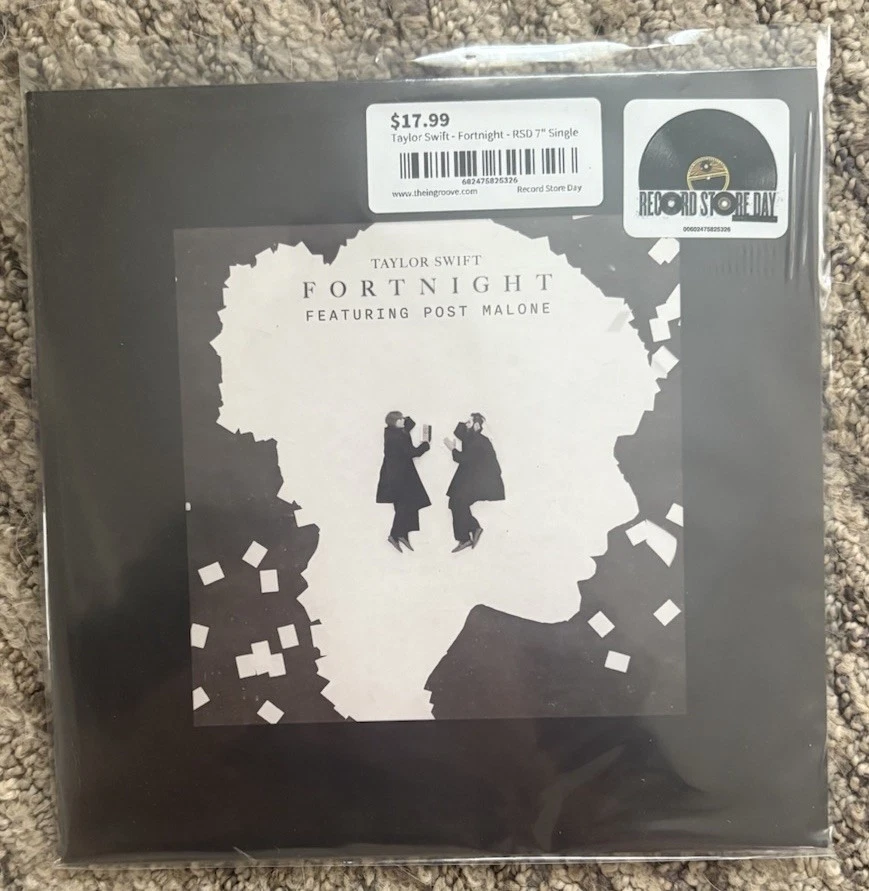 RSD 2025 TAYLOR SWIFT WHITE VINYL FORTNIGHT FACTORY 45. HYPE STICKER