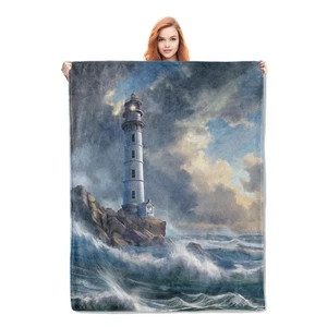 Lighthouse Blanket Gifts for Adults Kids Women Men Soft Warm Lightweight Cozy... - Picture 1 of 7