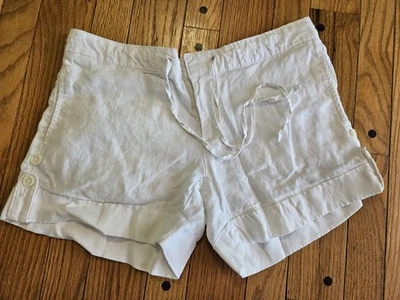 Pantalones Cortos Tommy Hilfiger 4 Blanco 100% Lino 4" Foto 1 de 4
