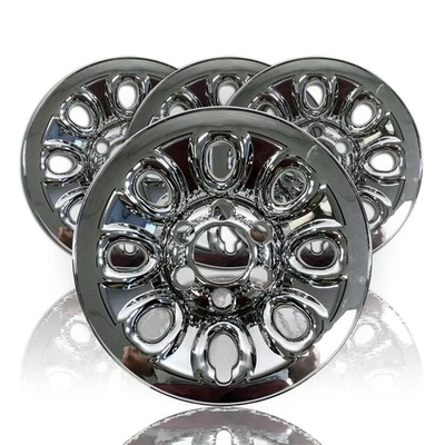 Set of 4 Chevy 1500 6 Lug 17" Chrome Wheel Skins Rim Simulators hubcaps Covers - Image 1 of 4