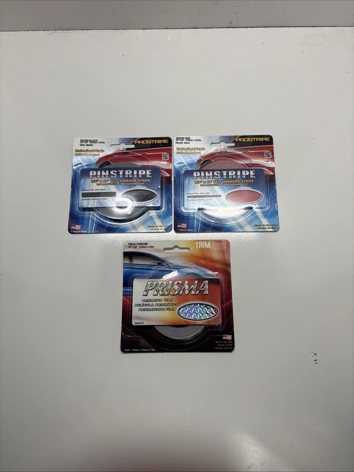 3-Pinstripe Rolls (1-Black 1/4-40ft)(1-Red 1/8-40ft)(1-Chrome 1/4-25ft) — 第 1/4 张图片