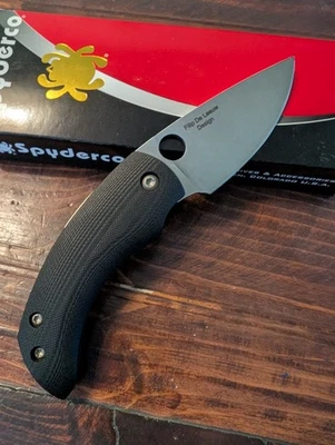 Carpeta de fricción Spyderco 2,84" en muy buen estado-10 borde liso mango G-10 abatible de Leeuw C167GP Foto 1 de 4