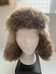 Girls - L/XL  Crewcuts Winter Wool Blend & Faux Fur Lined Ivory Knit Cap VG+ - Picture 1 of 7