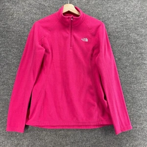 The North Face Activewear Track Jacket Women L Large Pink Zipper Fleece Athletic - Picture 1 of 7