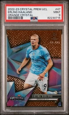 2022-23 Erling Haaland Topps Crystal Orange Manchester City Card 13/25 PSA 9 - Image 1 of 3