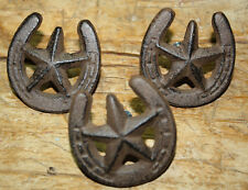 12 Antique Style Horseshoe STAR Drawer Pull, Barn Handle, Door Handles WESTERN