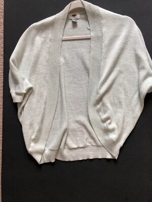 Old navy Girls Cardigan Sz M/L In Lime Metallic Green Coocon Style - Image 1 of 4