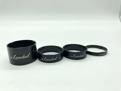 Загруженная велосипедная гарнитура прокладки черный алюминиевый сплав 1-1/8 упаковка 4 шт. 5 мм, 10 мм, 20 мм - Изображение 1 из 2