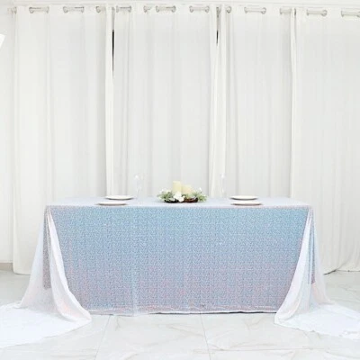 90" x 156" Sequin RECTANGULAR Tablecloth Dinner Wedding Linens Party Decorations - Image 1 of 4