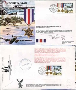 JS45/12FC Victory in Europe sign by Colonel Patrick Anthony Porteous VC. (E) - Picture 1 of 1